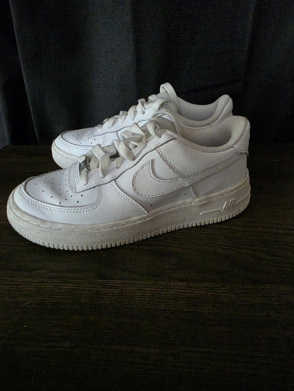 Nike Kids White Low-Top Air Force Style Sneakers